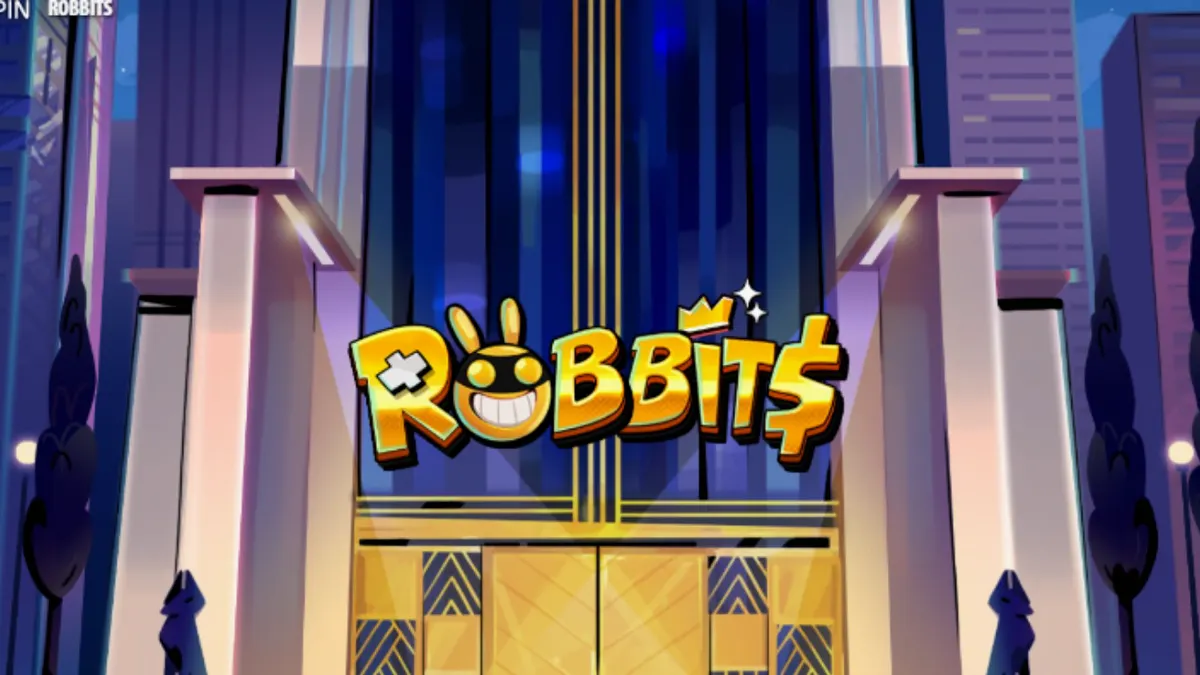 Cena do jogo de slot Robbits com personagens de coelhos ladrões