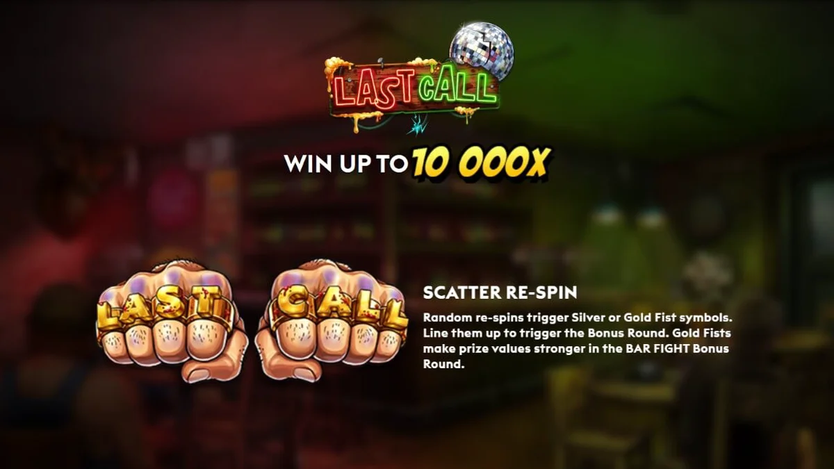 Interface do jogo de slot Last Call com tema de bar de deserto