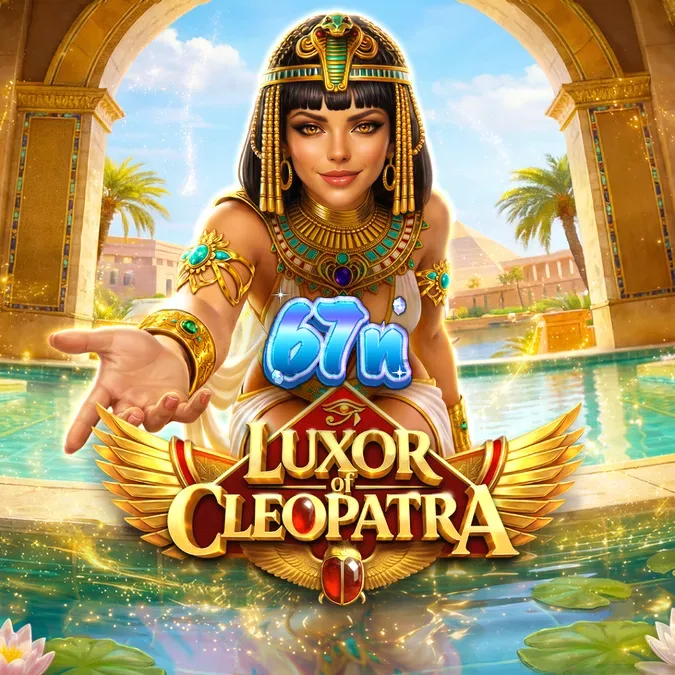 Interface do slot Luxor of Cleopatra com símbolos egípcios e a grade de jogo